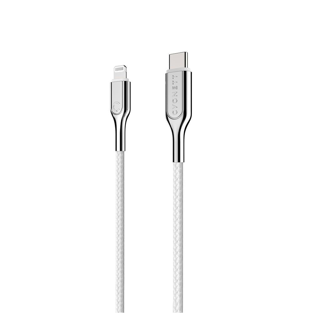 CY2802PCCCL - Cygnett Armoured Lightning to USB-C Cable 2M - White