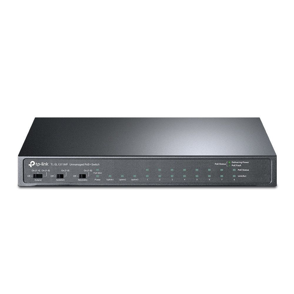 TL-SL1311P - TP-Link 8-Port 10/100Mbps + 3-Port Gigabit Desktop Switch with 8-Port PoE+