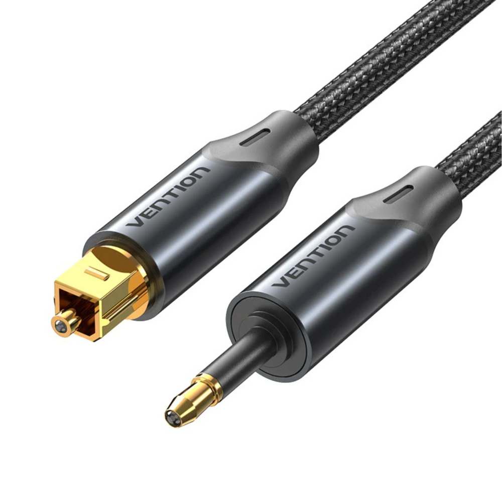 VEN-BKCBI - Vention Toslink to Mini Toslink Optical Audio Cable 3M Black Aluminum Alloy Type