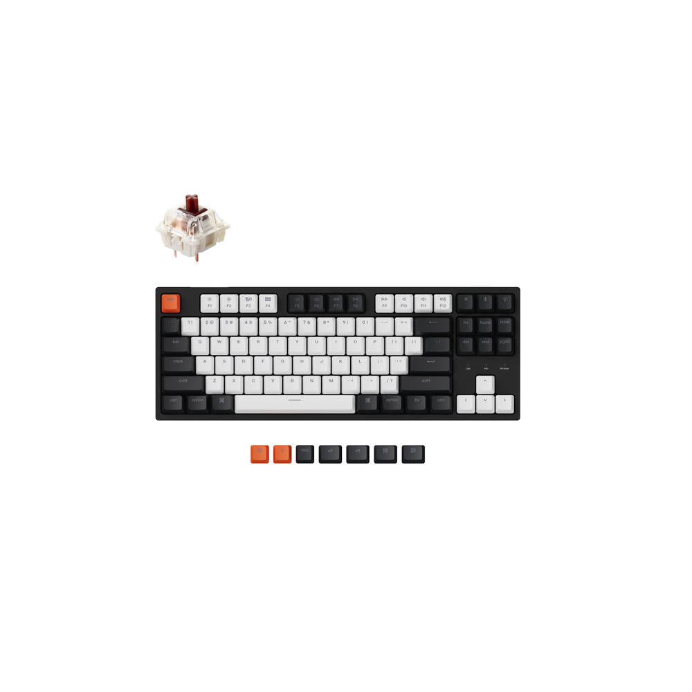 KEYC-C1-B3 - Keychron C1-B3, 80% TKL Layout 87 Keys, Brown Switch, RGB, Wired Mechanical Keyboard,