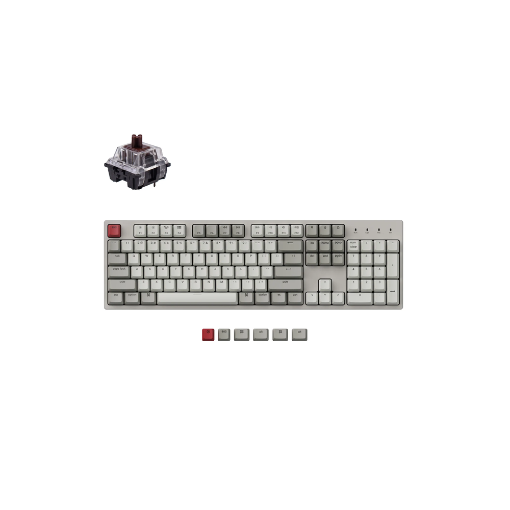 KEYC-C2-K3Z - Keychron C2-K3Z, 100% Full Size Layout 104 Keys, Retro, Brown Switch, Non-backlight, Gateron G Pro, Mechanical Wired Keyboard