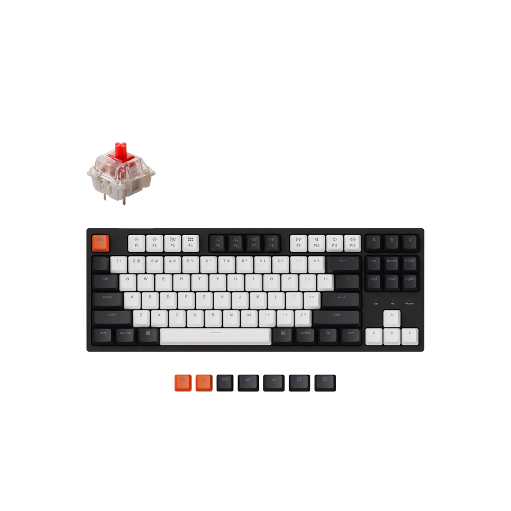 KEYC-C1-B1 - Keychron C1-B1, 80% TKL Layout 87 Keys, Red Switch, RGB, Wired Mechanical Keyboard