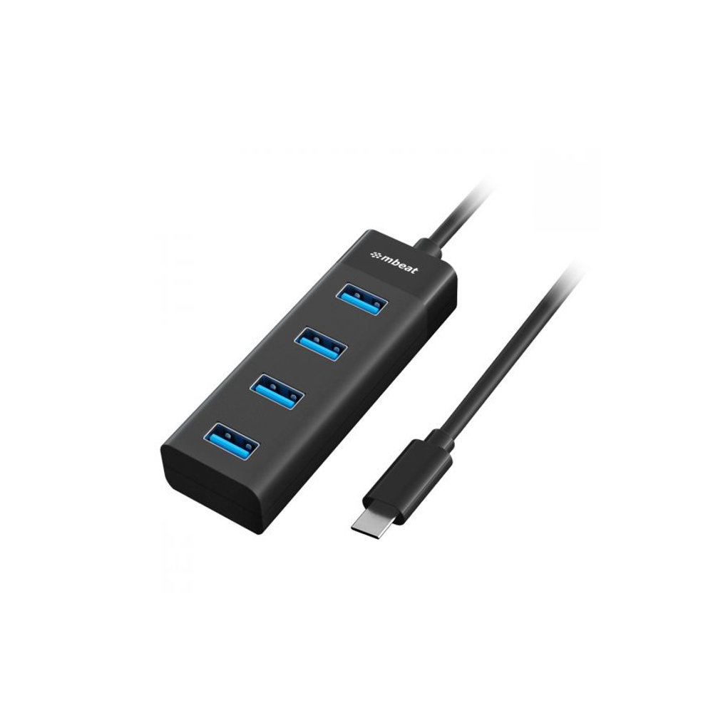 MB-C3H-4K - mbeat USB Type C to 4 Ports USB3.0 Hub - Black