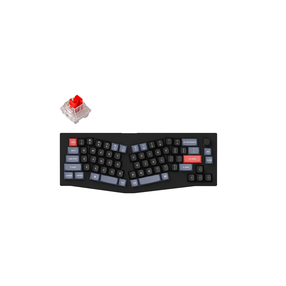 KEYC-V8-D1 - Keychron V8-D1, 65% Layout 68 Keys, Red Switch, RGB, Black Frame, Hot-Swap, QMK, Keychron K Pro, Mechanical Wired Keyboard, With Knob, Alice Layout