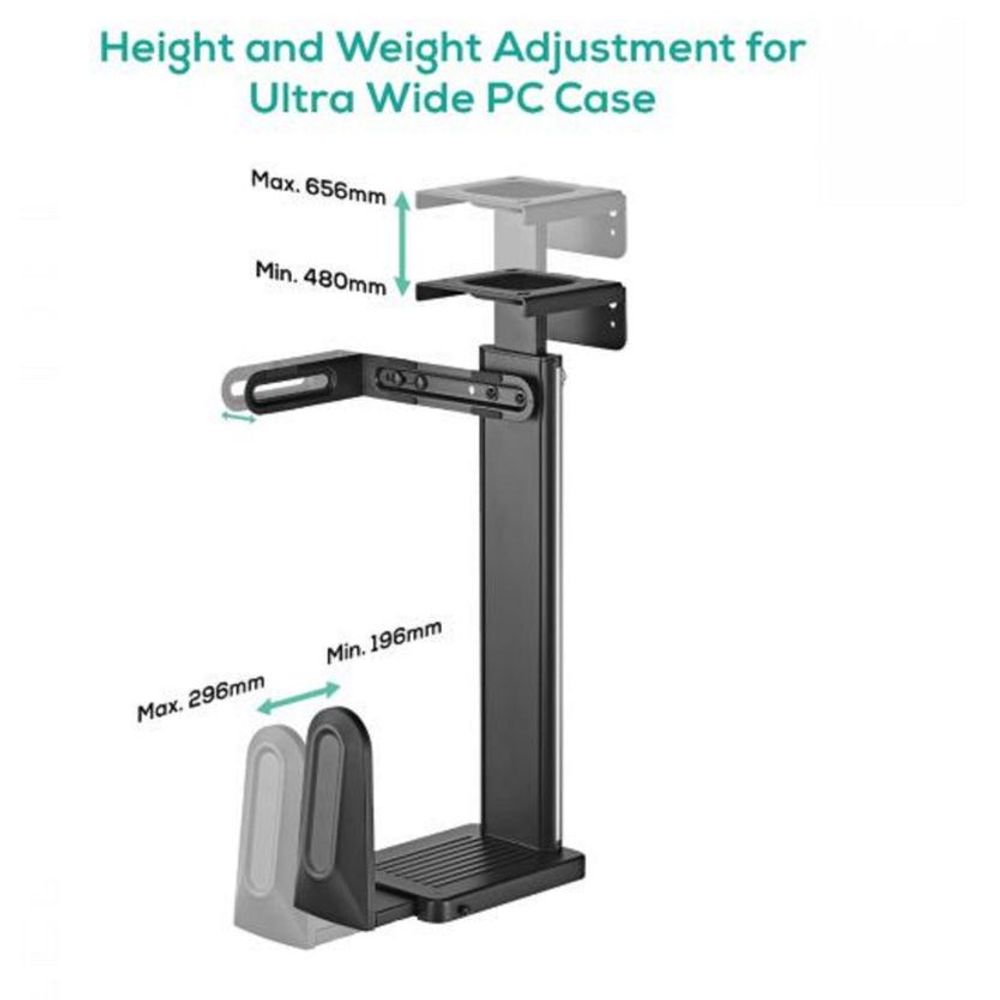 MB-ACA-MNT-CPU01K - mBeat Activiva Under Desk & Wall PC & Gaming PC Mount - Ultra Wide & Adjustable