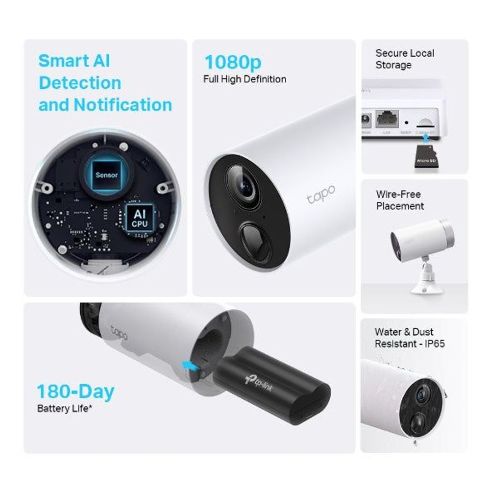 TL-TAPOC400S2 - TP-Link Tapo C400S2, Indoor Smart Wire-Free Security Camera System, 2-Camera System, Battery Powered