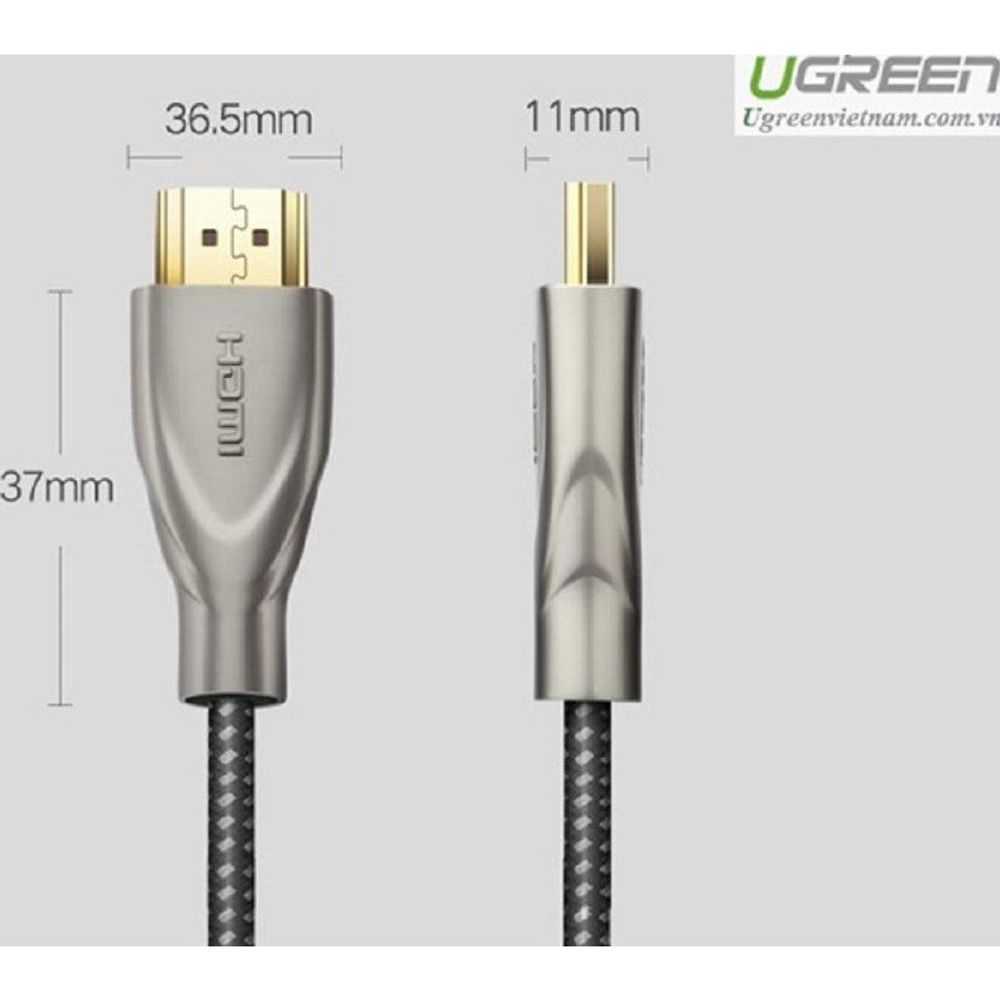 UG-50108 - UGREEN HDMI Carbon Fiber Zinc Alloy Cable 2m (Gray)