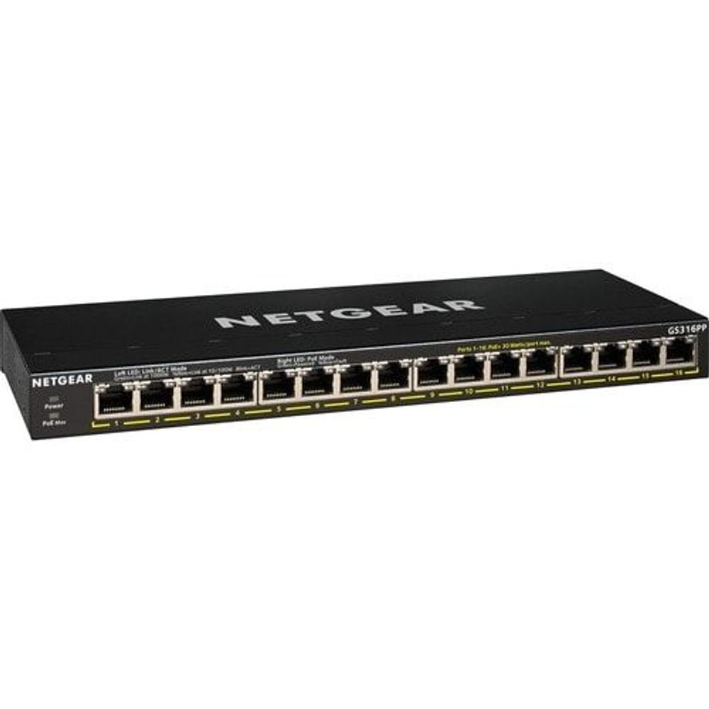 Netgear GS316PP Ethernet Switch - 16 Ports - 2 Layer Supported - 195.9