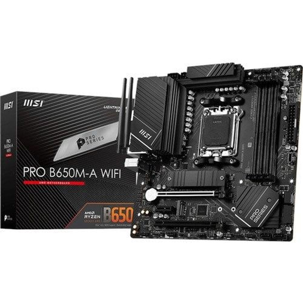 MSI Pro B650M-A WIFI Gaming Desktop Motherboard - AMD B650 Chipset - S