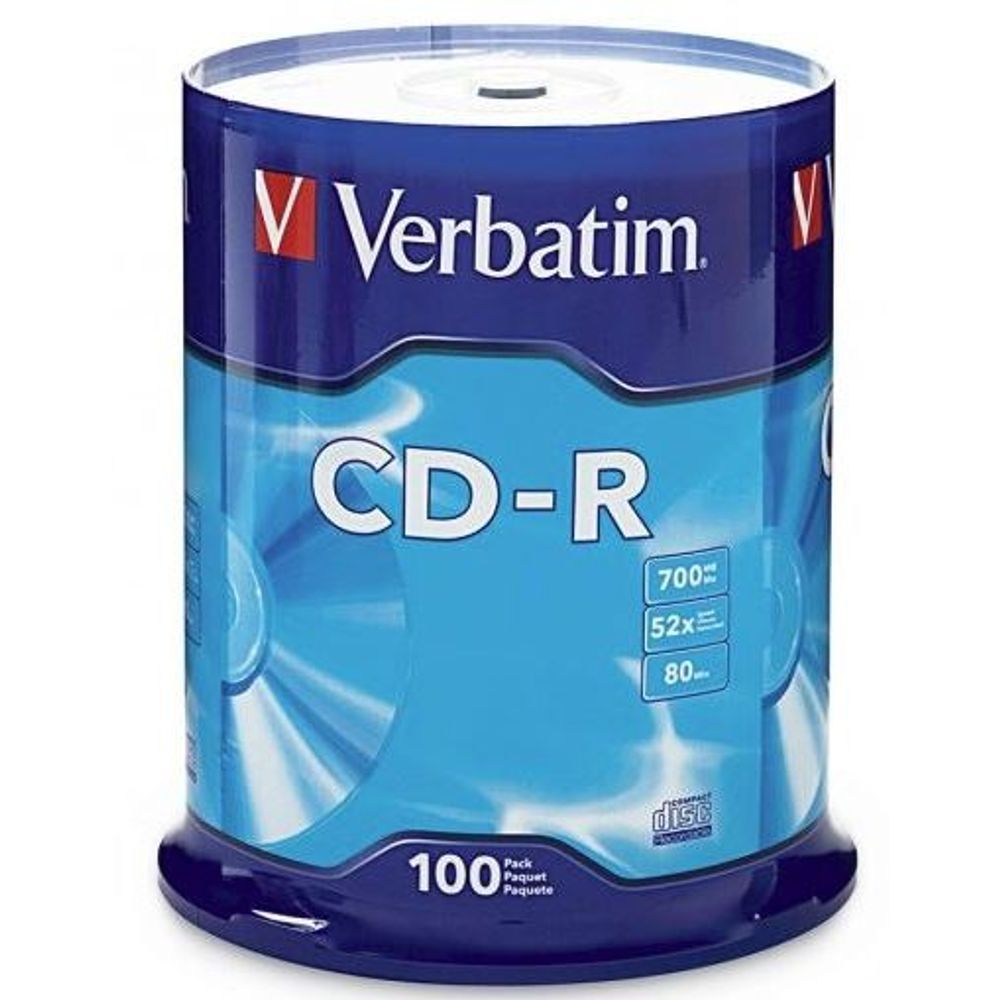 94554 - Verbatim CD-R 700MB 52x 100 Pack on Spindle