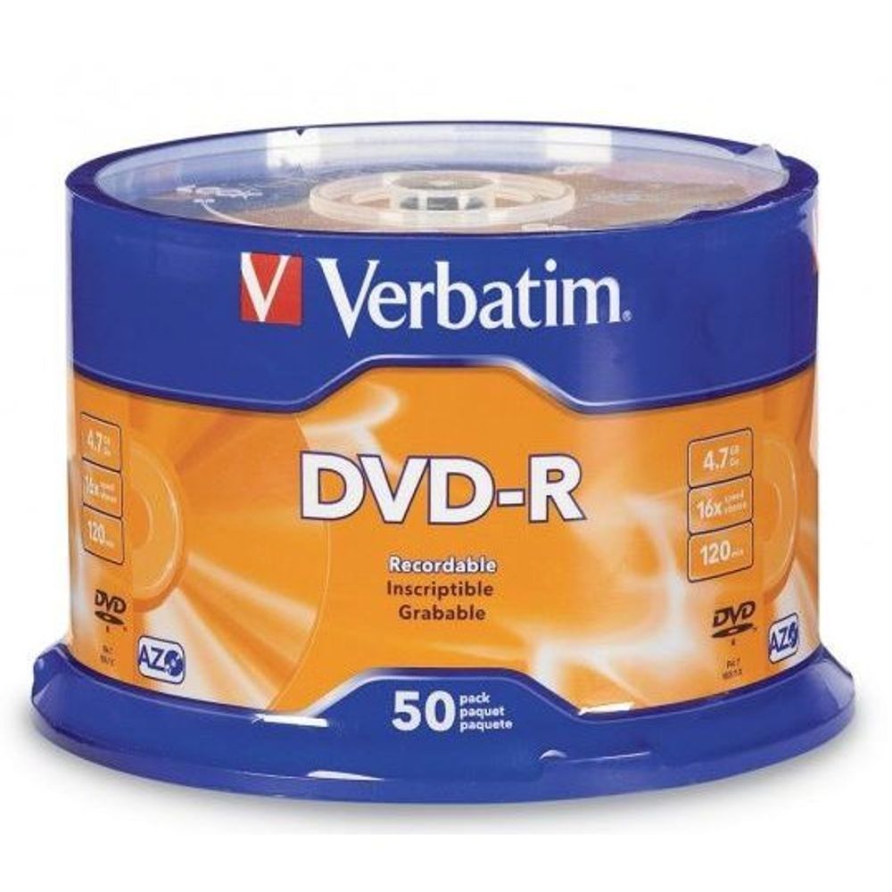 95101 - Verbatim DVD-R 4.7GB 16x 50 Pack on Spindle