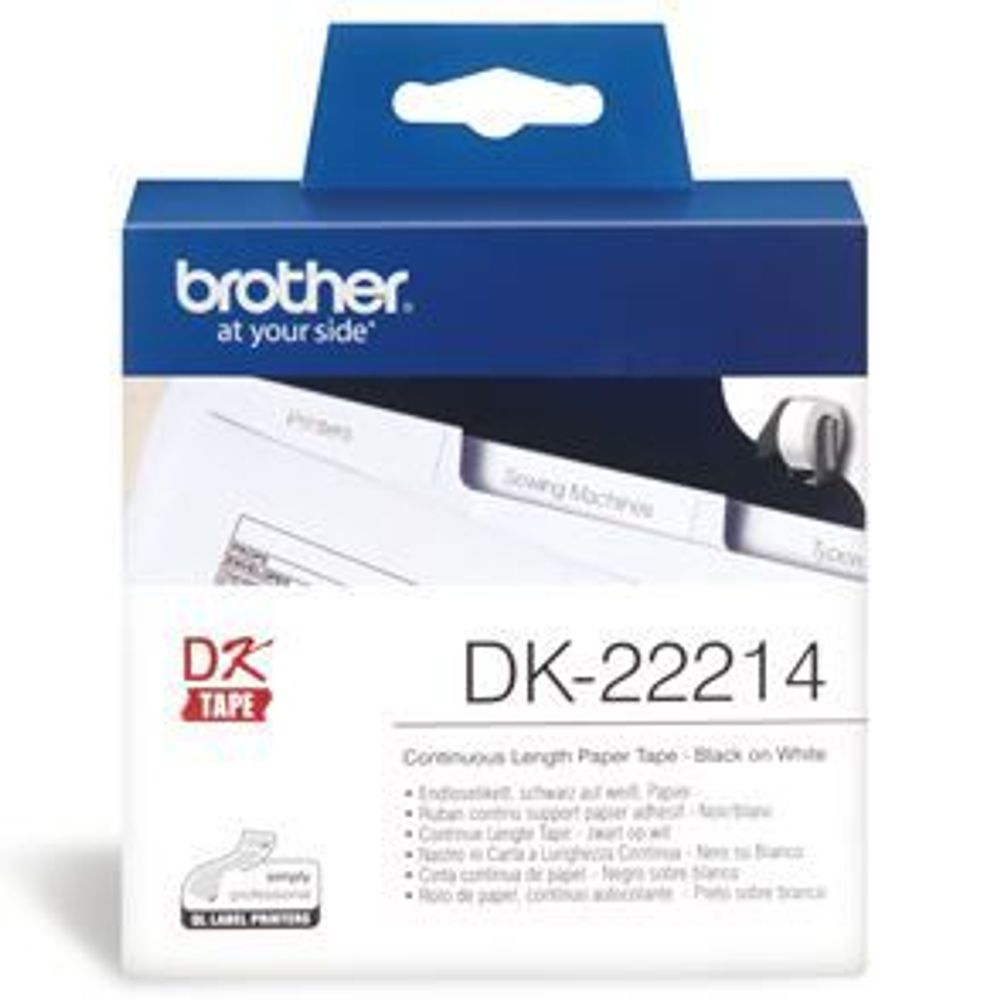 DK22214 - Brother DK22214 Continuous Length Paper Label Tape 12mm x 30.48m