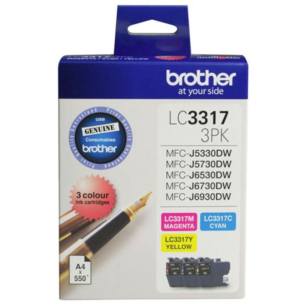 LC33173PK - Brother LC33173PK 3 pack CMY Ink Cartridges
