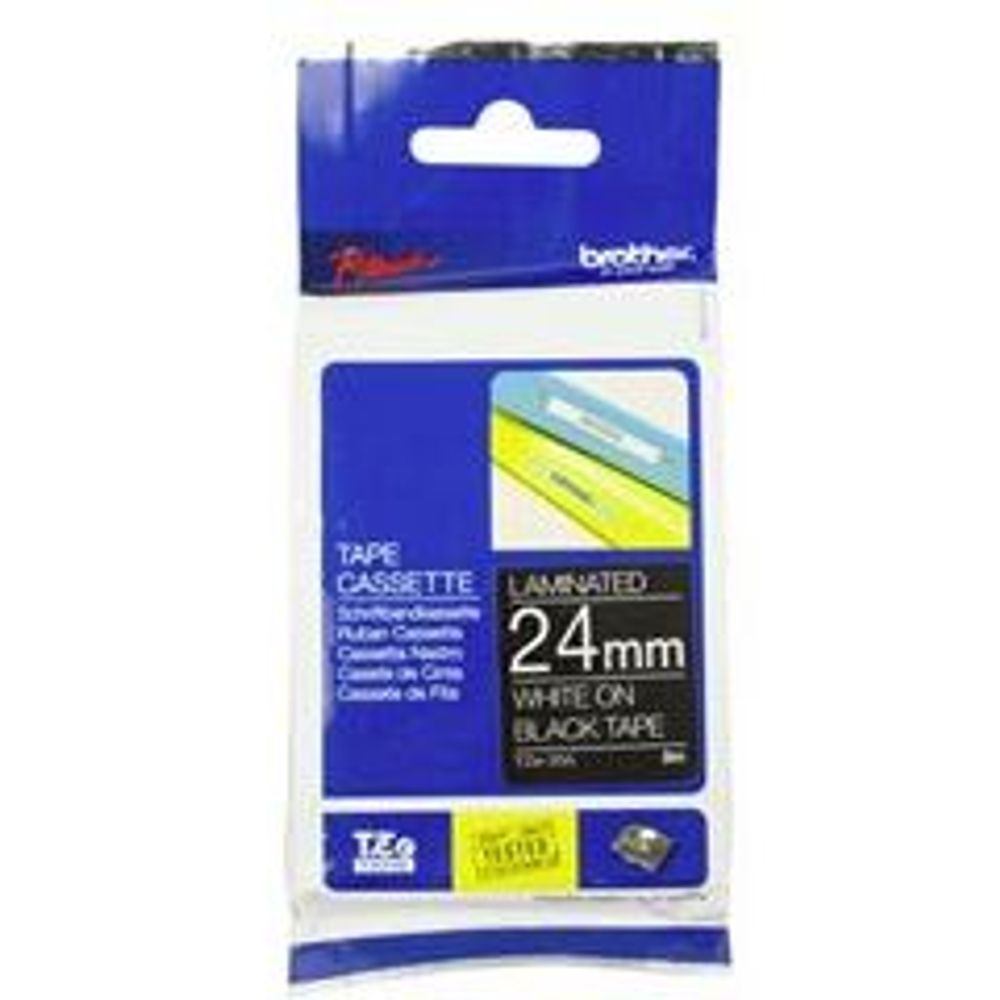 TZE355 - Brother TZe-355 24mm x 8m White on Black Tape