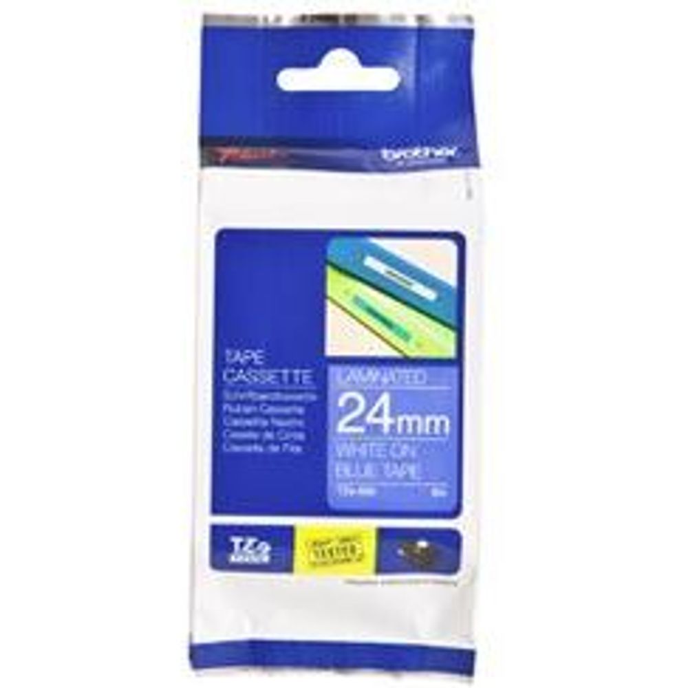 TZE555 - Brother TZe-555 24mm x 8m White on Blue Tape