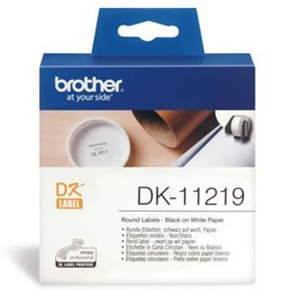 DK11219 - Brother DK11219 1200 Round Labels 12mm x 12mm