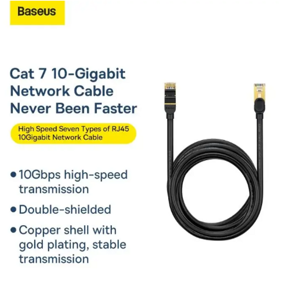 BAS11439 - Baseus High Speed Cat 7 RJ45 10 Gigabit Network Cable (Round Cable) 20m Black