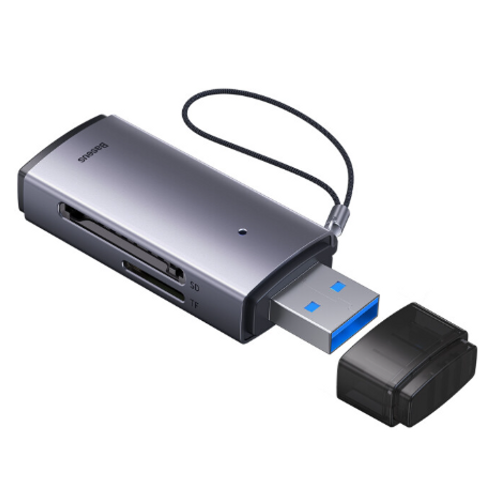 BAS08194 - Baseus Lite Series USB-A to SD/TF Card Reader Grey