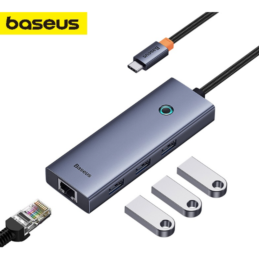 BAS30829 - OS-Baseus UltraJoy Series 4-Port HUB Space Grey（Type-C to USB3.0*4）