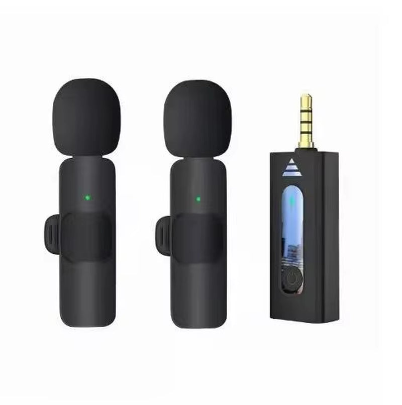 KEKAXI Portable Wireless Lapel Microphones K35+2In1-Black