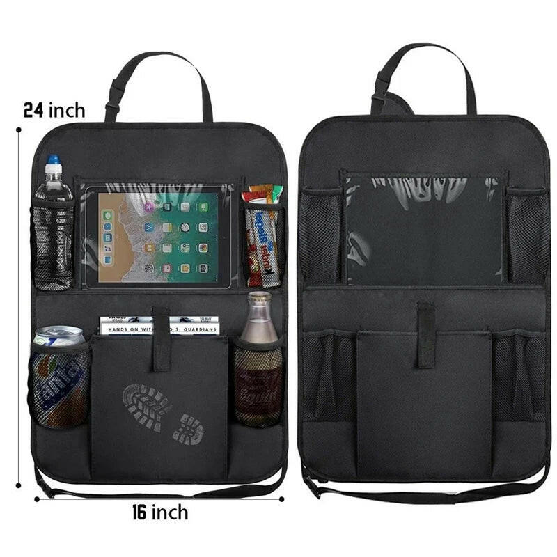 Car Backseat Organizer with Touch Screen Tablet Holder Auto Storage Pockets Cover Car Seat Back Protectors Car Accessories Regular 1pc