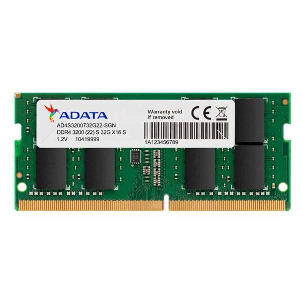 AD4S320032G22-SGN - ADATA 32GB DDR4-3200 2048x8 SODIMM Lifetime wty