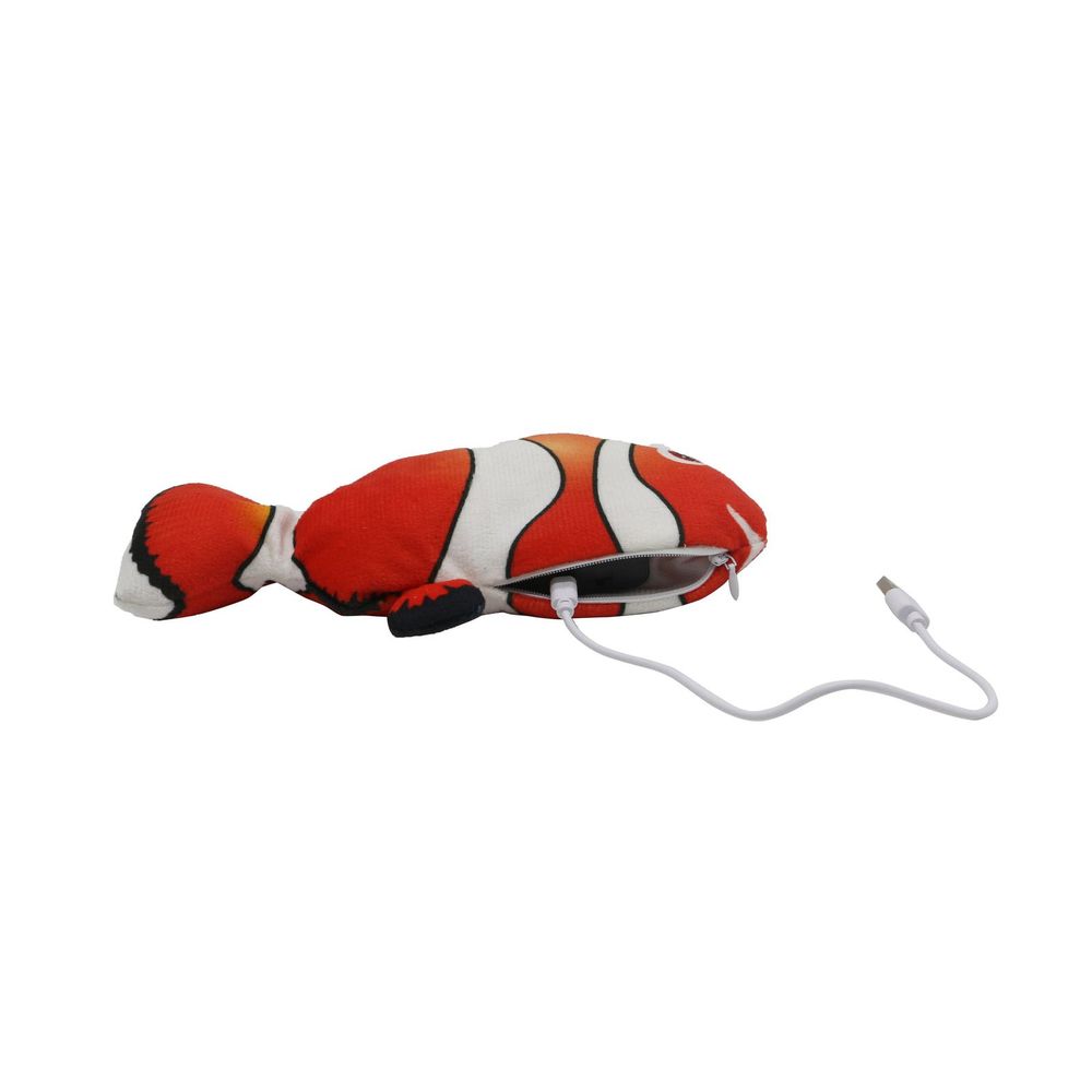 Flipside Cat Toy - Fish Shape - Orange - Clown