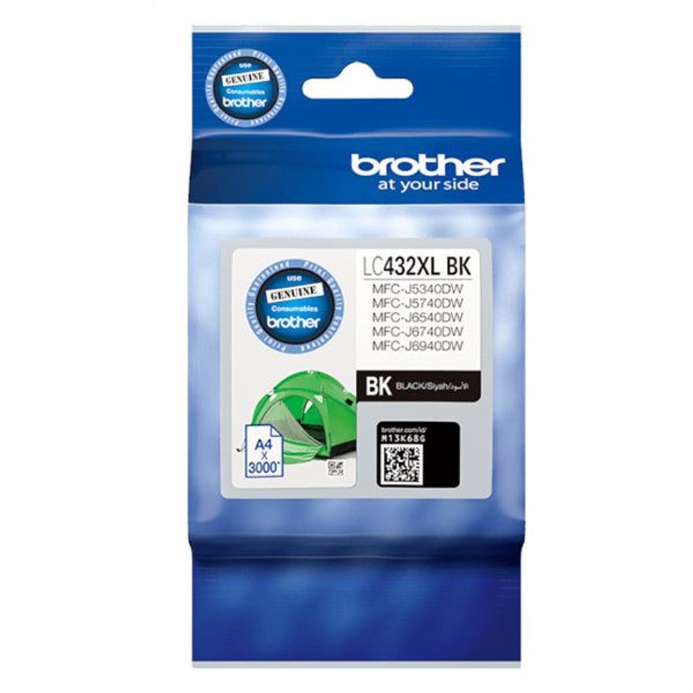LC432XLBK - Brother LC432XLBK Black High Yield Ink Cartridge