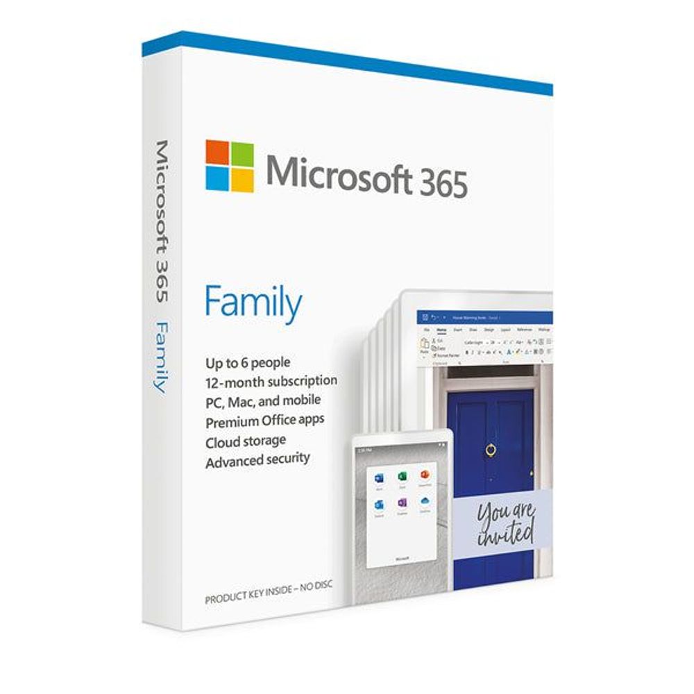 6GQ-01895 - Microsoft 365 Family for 6 Users/1 Household - 1 Year