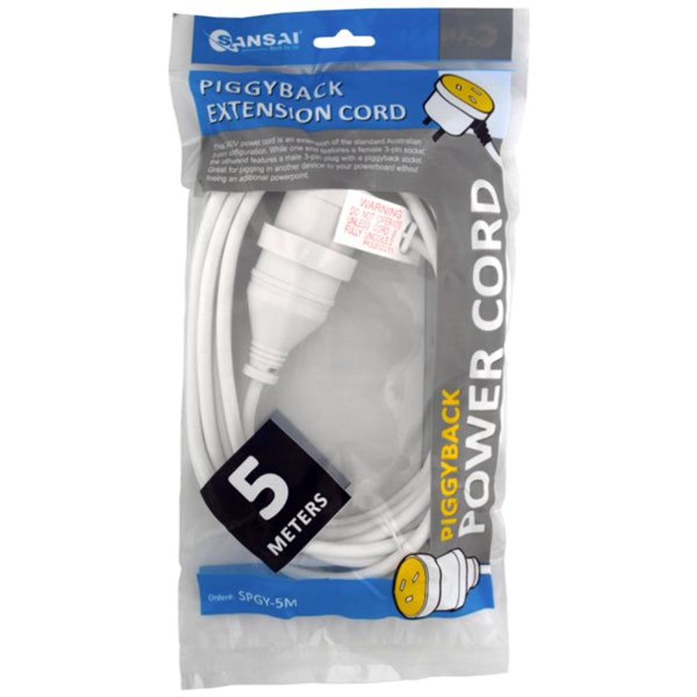 SPGY-5M - Sansai Piggy Back Extension Cord 5M