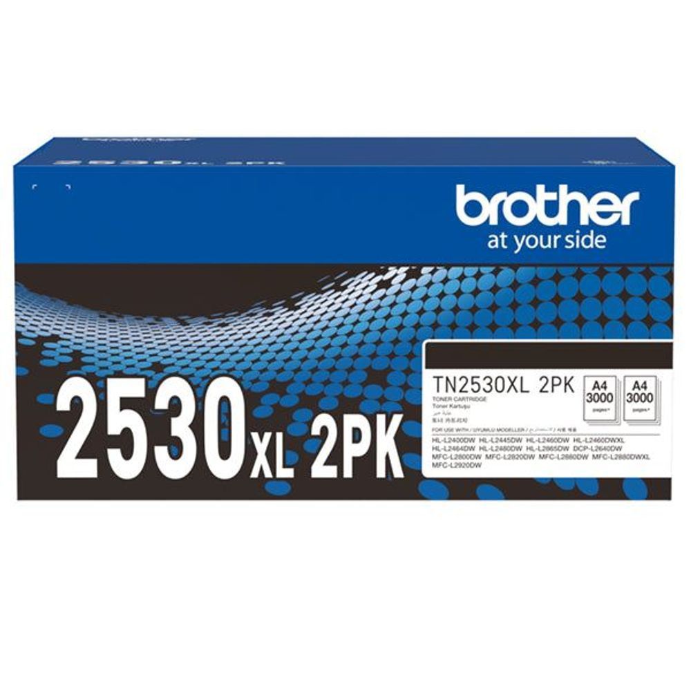 TN2530XL2PK - Brother TN2530XL2PK Black High Yield Toner 2 Pack