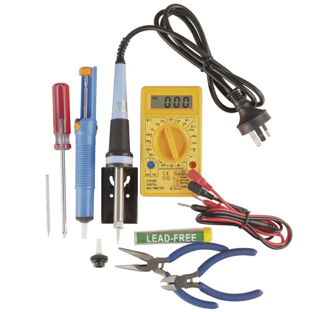 TS1652 25W Soldering Iron Starter Kit with DMM