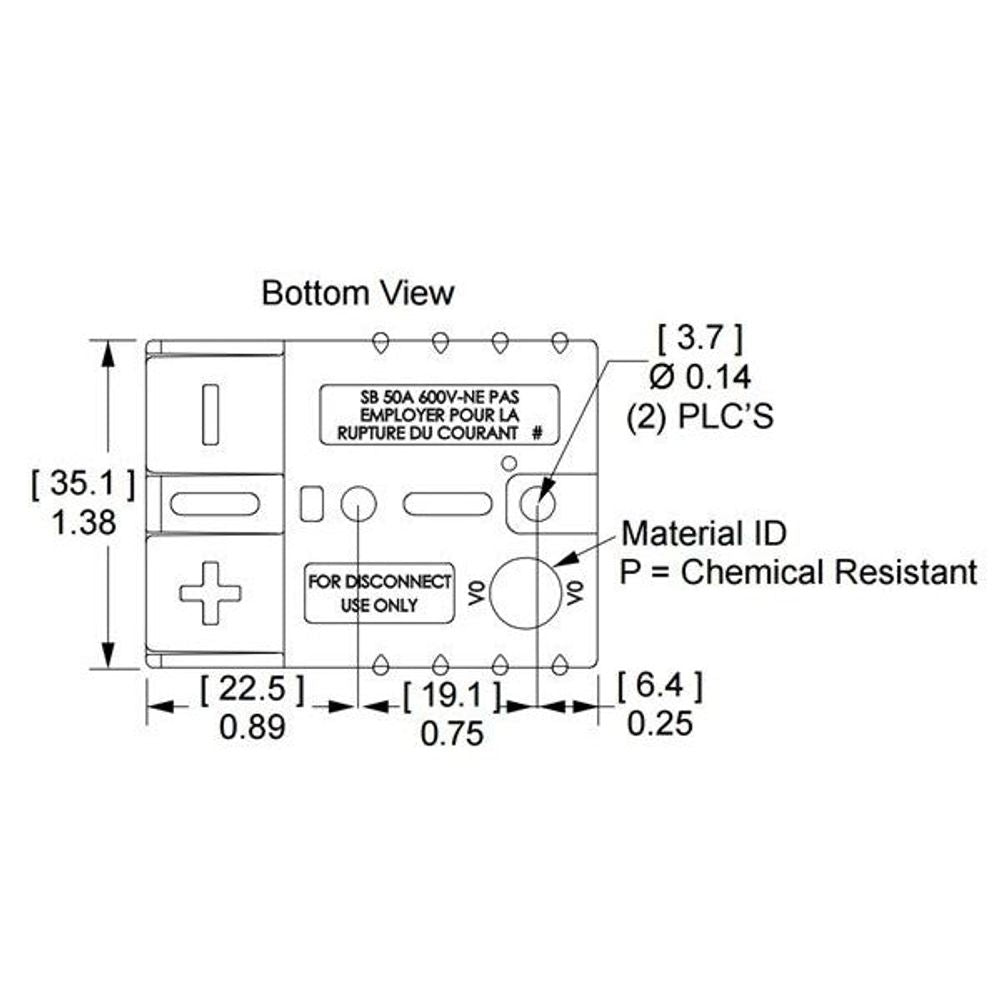 303122 - Red 50A SB50 Housing (Bulk Pack)