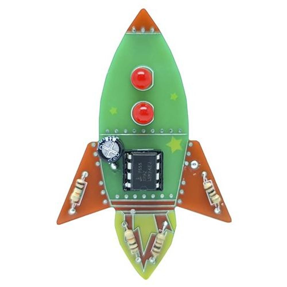 KM1094 - Build a Rocket Badge with Flashing LEDs - Learn to Solder Kit