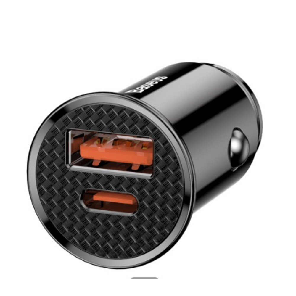 BAS86535 - Baseus Circular Plastic A+C 30W PPS Car Charger Black