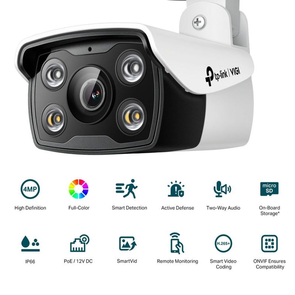 TL-VIGIC340(6MM) - TP-Link VIGI C340(6mm) 4MP Outdoor Full-Colour Bullet Network Camera