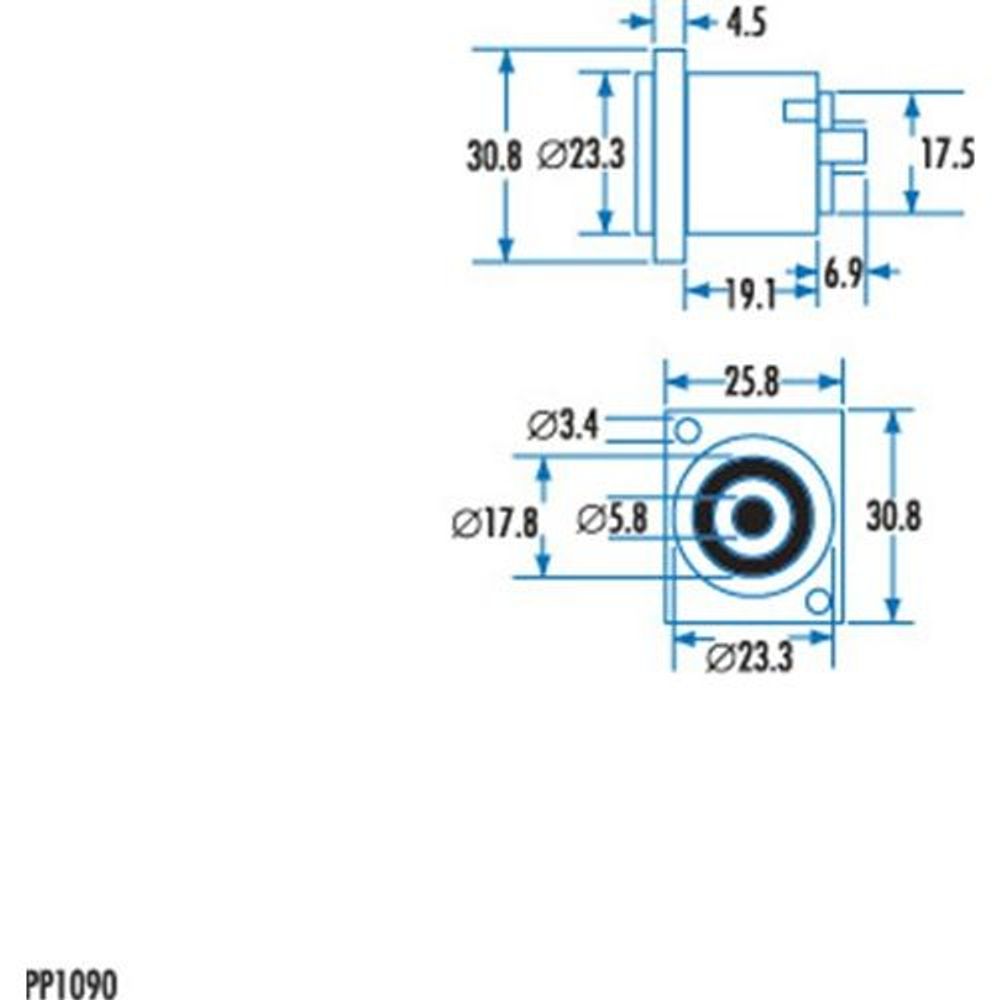 PP1090 - 4 Pole InLine Neutrik Speakon Loudspeaker Connector