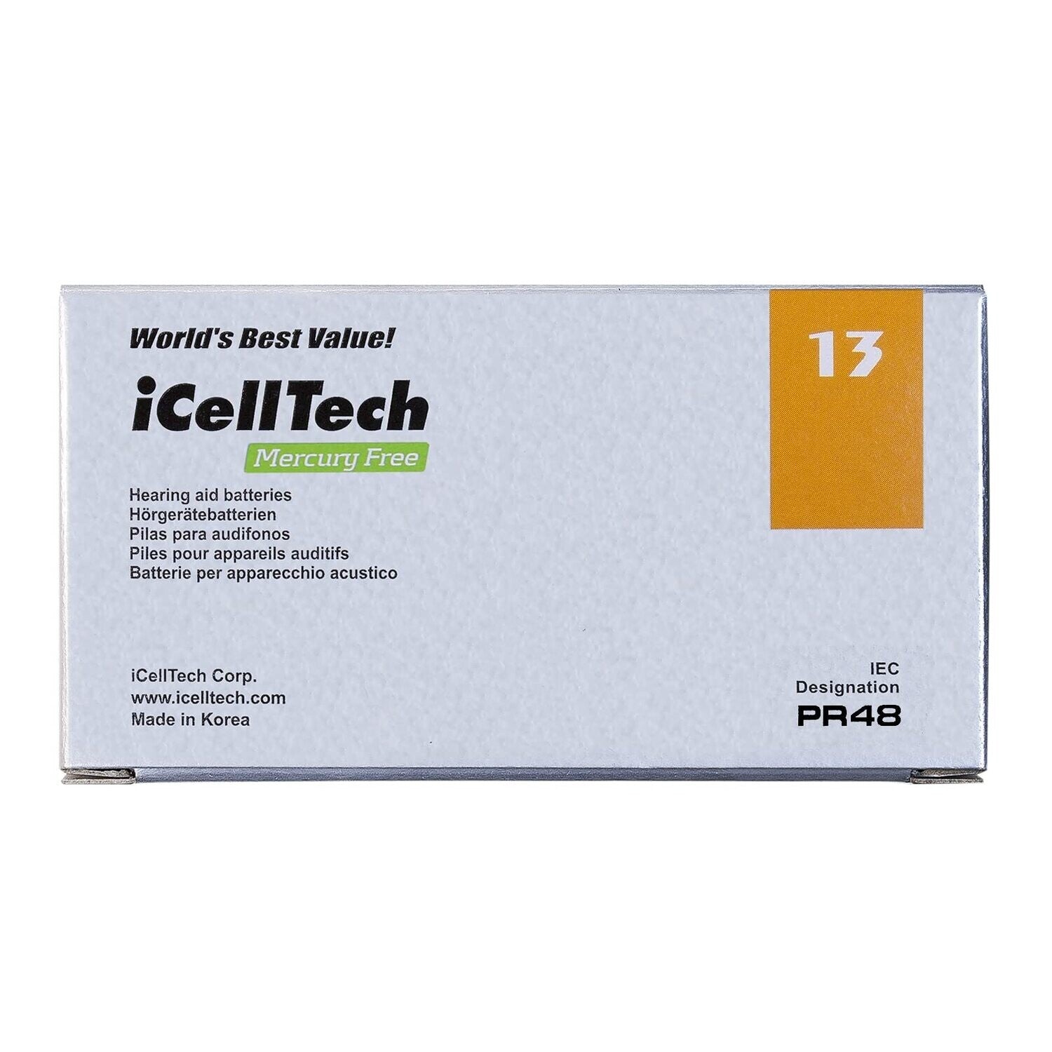 iCellTech Hearing Aid Batteries (Box of 60 Batteries) 13