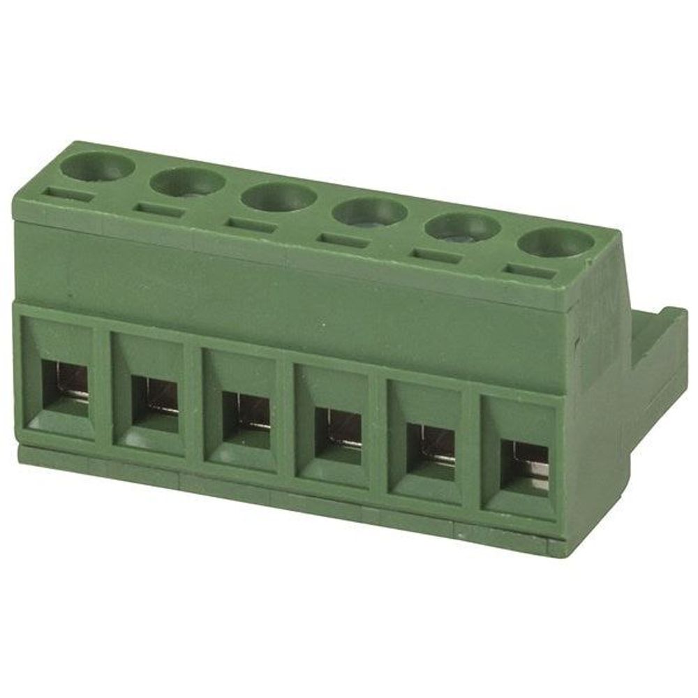 HM3126 - 6 Pole PC Mount Pluggable Terminal Block Socket - 5.08mm