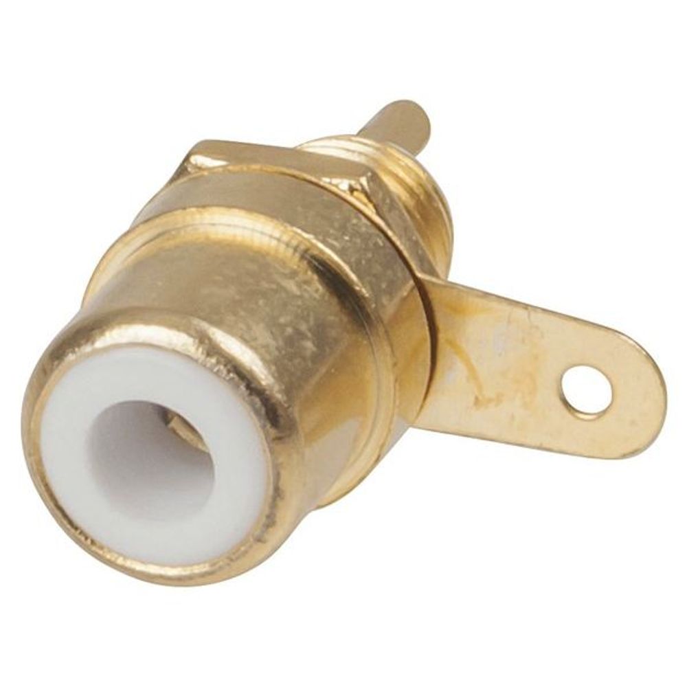 PS0261 - White Gold-Plated RCA Chassis Socket