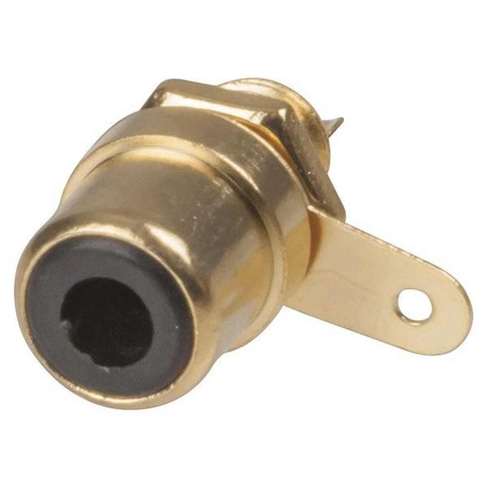 PS0258 - Black - Gold Plated RCA Chassis Socket