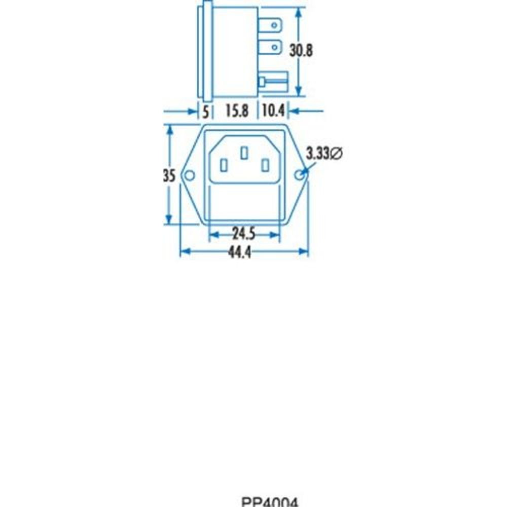 PP4004 - IEC Male Chassis Power Plug with Fuseholder