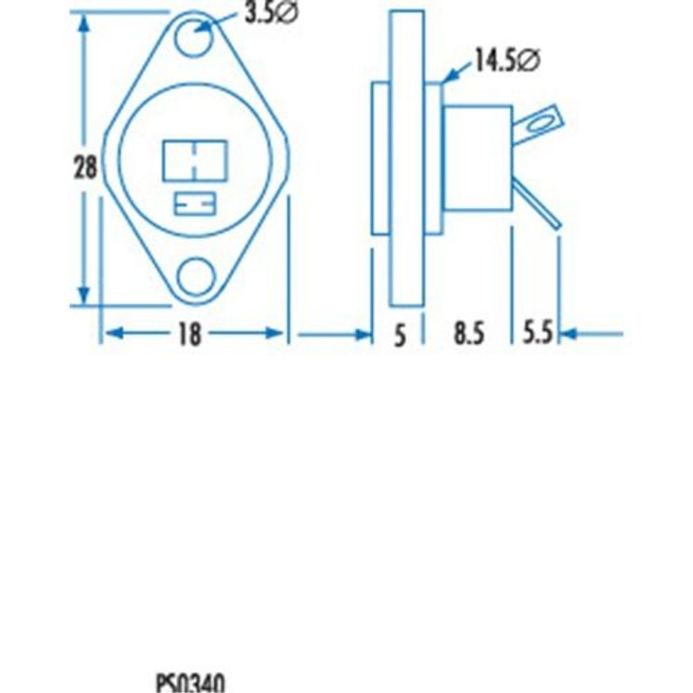 PS0340 - 2 Pin DIN PANEL Socket