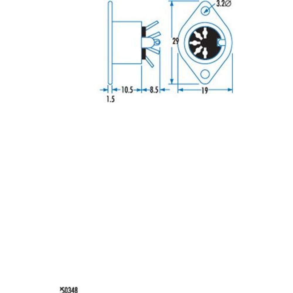 PS0348 - 5 Pin DIN PANEL Socket