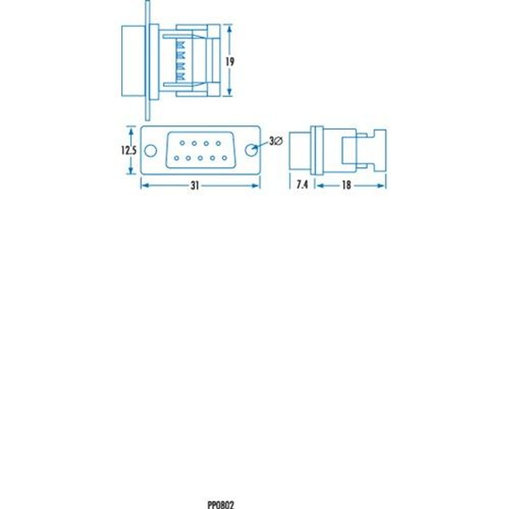 PP0802 - DB9 Male IDC Connector