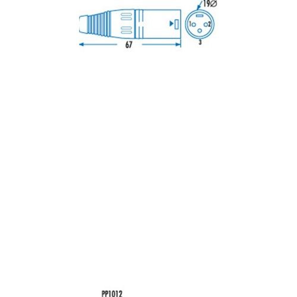 PP1012 - 3 Pin Line Male Cannon Type Connector