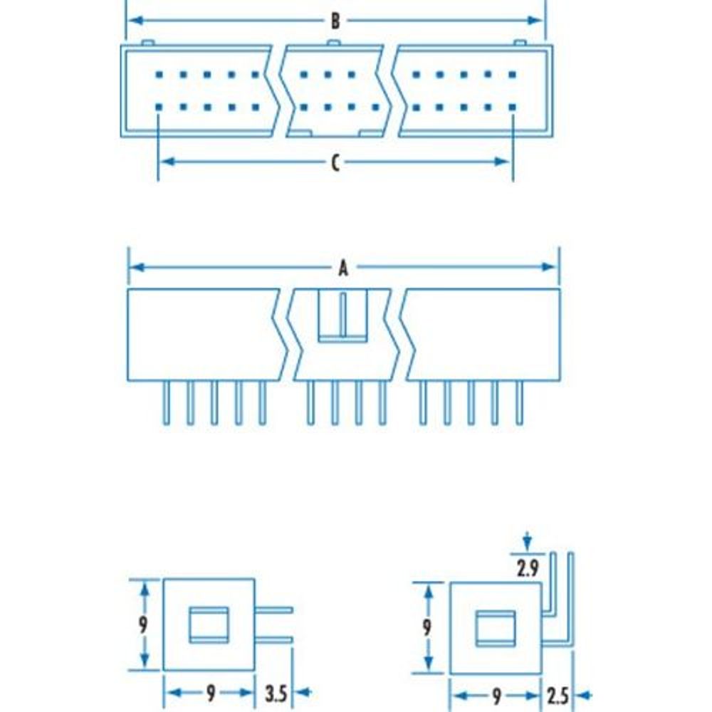 PP1100 - 10 Pin IDC Vertical Header