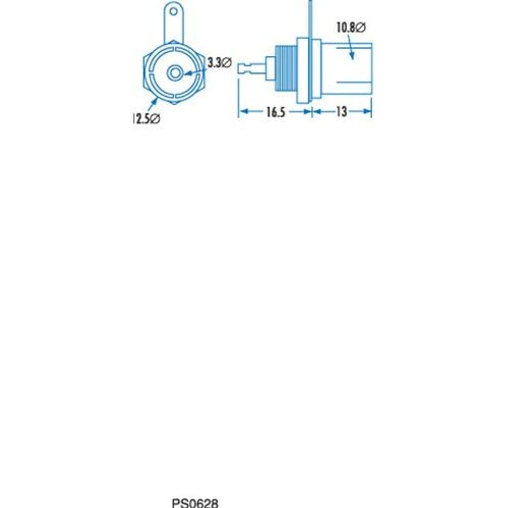 PS0628 - 75-ohm Metal Chassis TV Socket