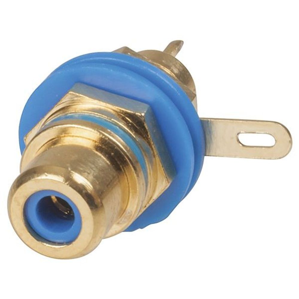 PS0489 - Gold RCA Panel Mount Socket - Blue