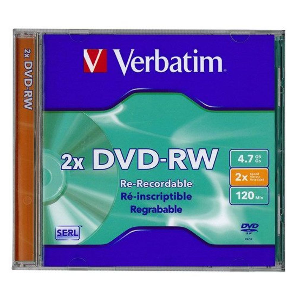 XC4732 - Verbatim DatalifePlus (SERL) DVD-RW 4.7GB Jewel Case Singles 2x